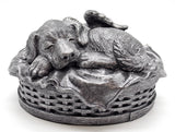 Large Angel Dog Urn - Silver