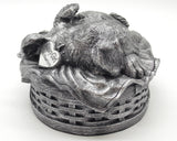 Large Angel Dog Urn - Silver