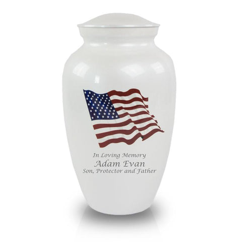 American Flag Bronze Cremation Urn