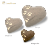 Bronze Pearlescent Paw Print Heart - Keepsake