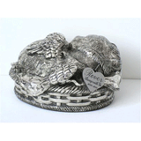 Silver Dog Angel Urn