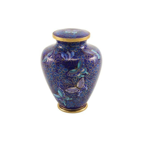 Nouveau Butterfly Cloisonné Cremation Urn - Extra Small