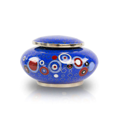Opulence Blue Geometric Cloisonné Keepsake Cremation Urn
