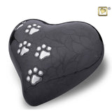 Midnight Pearlescent Paw Print Heart - Keepsake