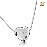 Leaning Heart™ Two-Tone Rhodium Plated Silver Cremation Pendant