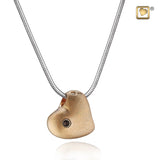 Leaning Heart™ Two-Tone Gold Vermeil Cremation Pendant