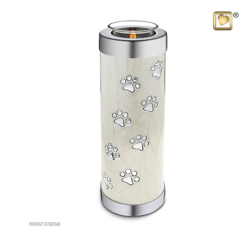 Tealight Pet Urn Pearl Tall