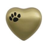 Bronze Pet Paw Heart Keepsake Urn